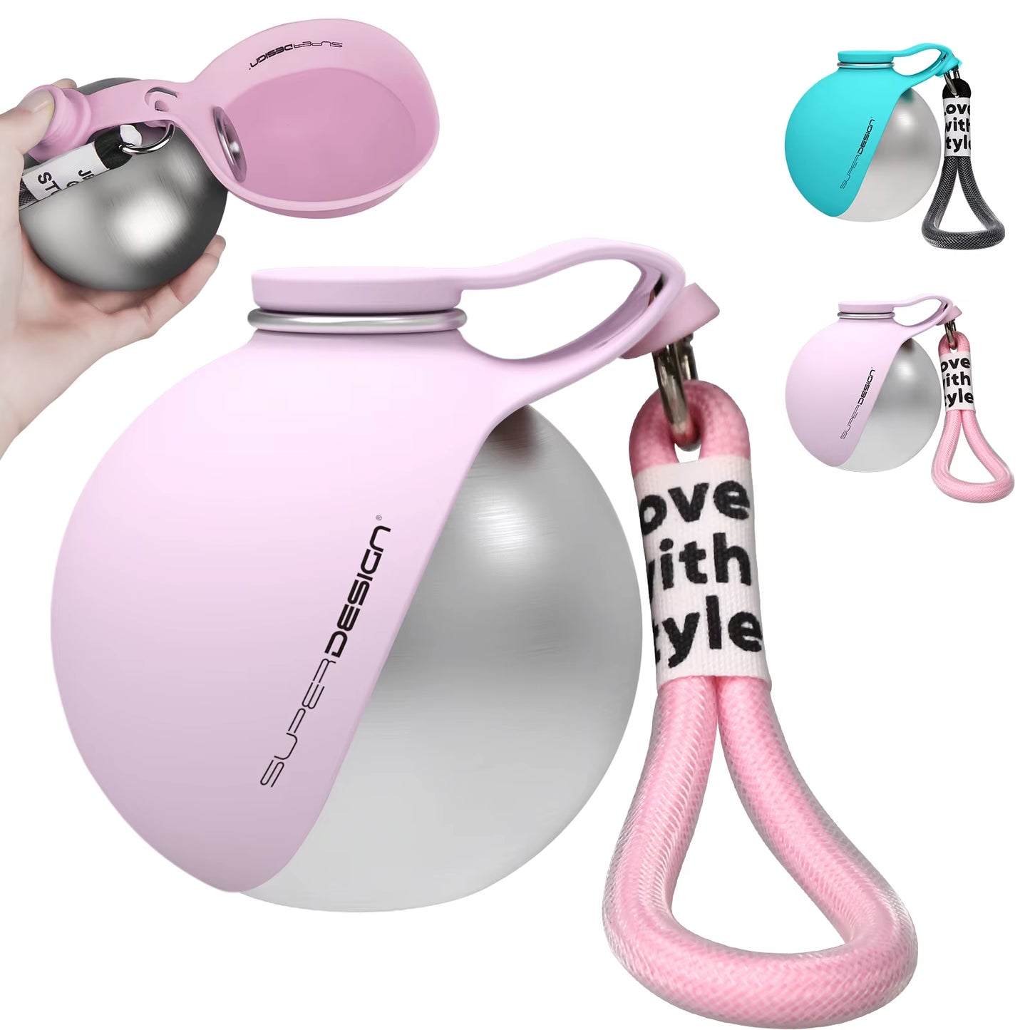 Portable Water Bottle for Dogs & Cats - Leak-Proof & Compact Dog Travel Water Bottle -Stainless Steel Bottle & Silicon