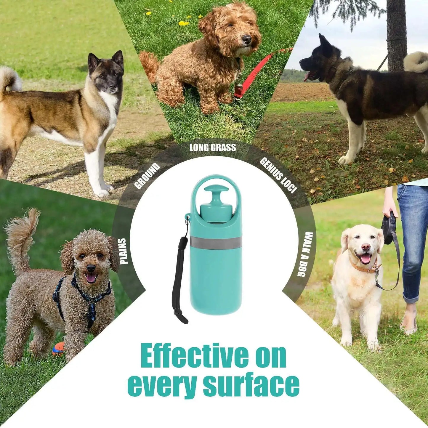 Portable Dog Waste Management Tool with Built-In Garbage Bag - Handheld, No-Touch Pooper Scooper for Outdoor Use