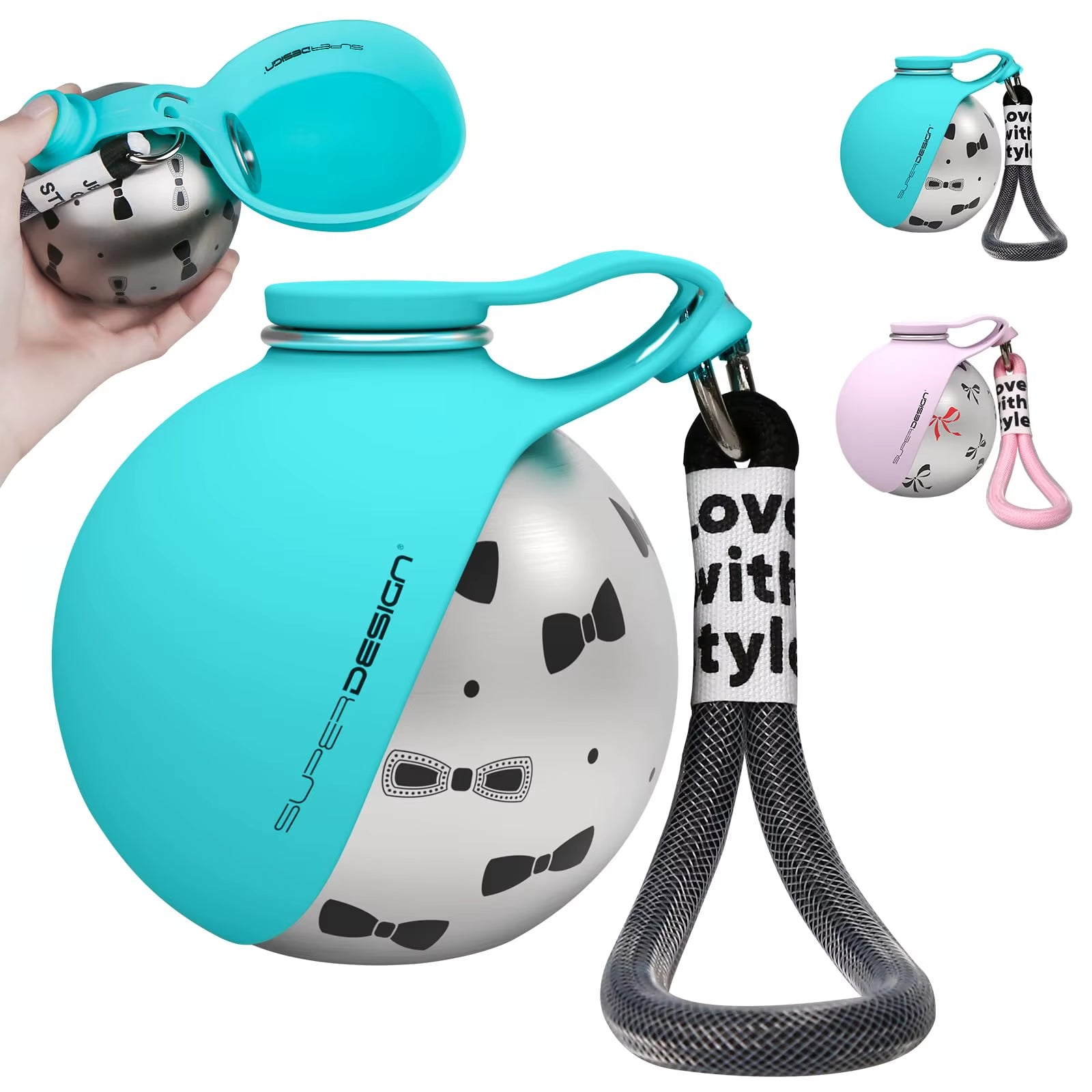 Portable Water Bottle for Dogs & Cats - Leak-Proof & Compact Dog Travel Water Bottle -Stainless Steel Bottle & Silicon