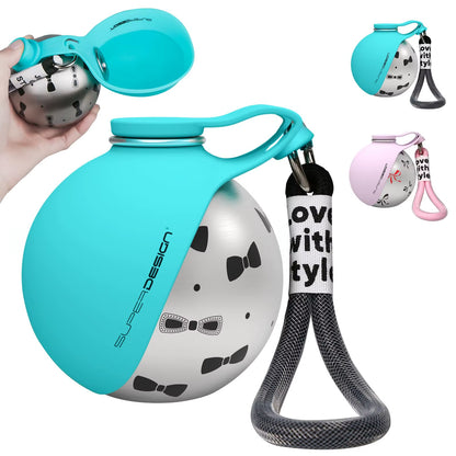 Portable Water Bottle for Dogs & Cats - Leak-Proof & Compact Dog Travel Water Bottle -Stainless Steel Bottle & Silicon