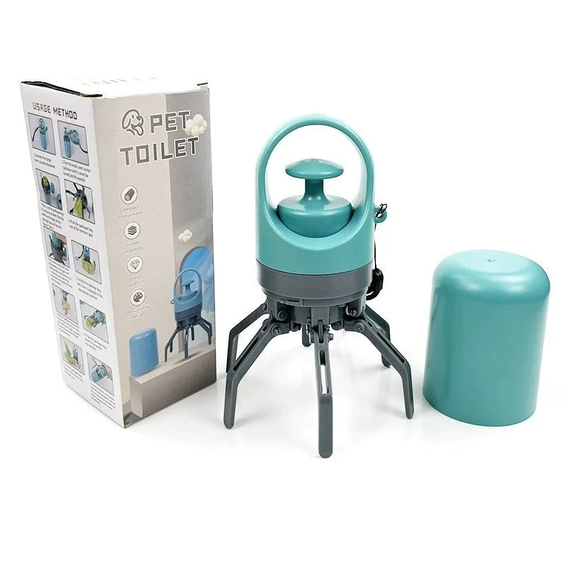 Portable Dog Waste Management Tool with Built-In Garbage Bag - Handheld, No-Touch Pooper Scooper for Outdoor Use