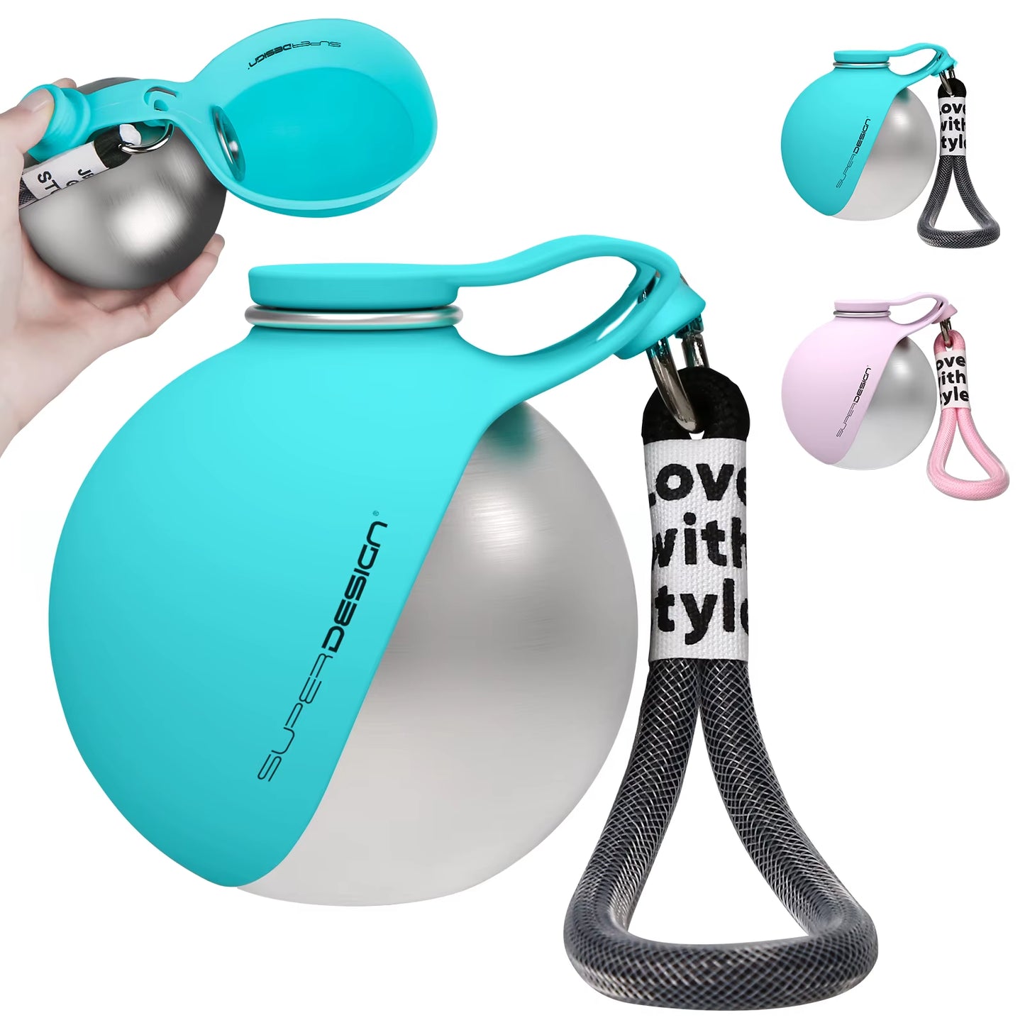 Portable Water Bottle for Dogs & Cats - Leak-Proof & Compact Dog Travel Water Bottle -Stainless Steel Bottle & Silicon